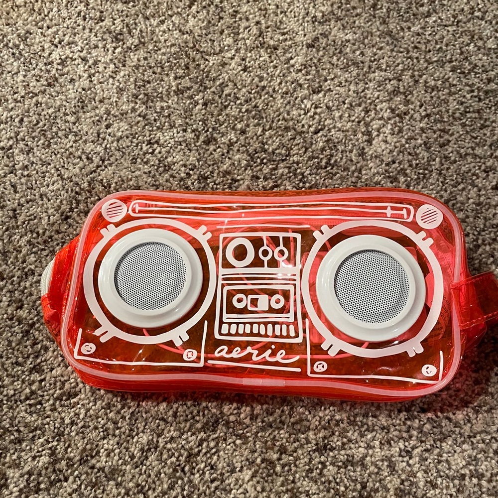 Speaker translucent orange beach bag